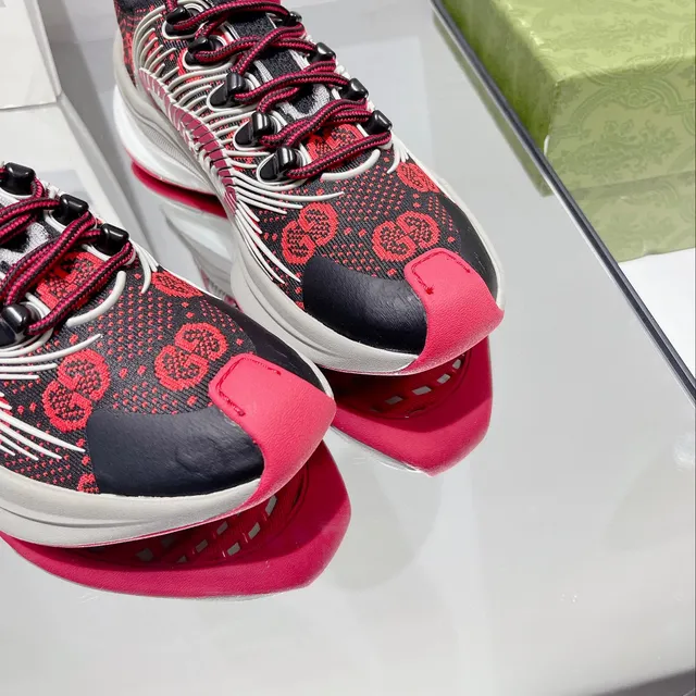 Gucci Rhyton Negro Rojo Blanco GG Monogram Zapatillas chunky 5