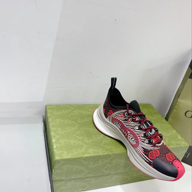 Gucci Rhyton Negro Rojo Blanco GG Monogram Zapatillas chunky 7