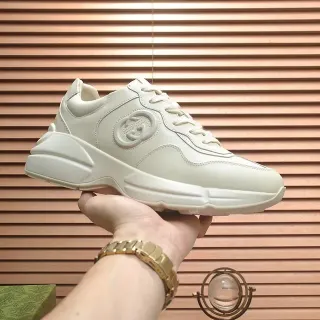 Gucci Rhyton Off-White Leather Chunky Sneakers