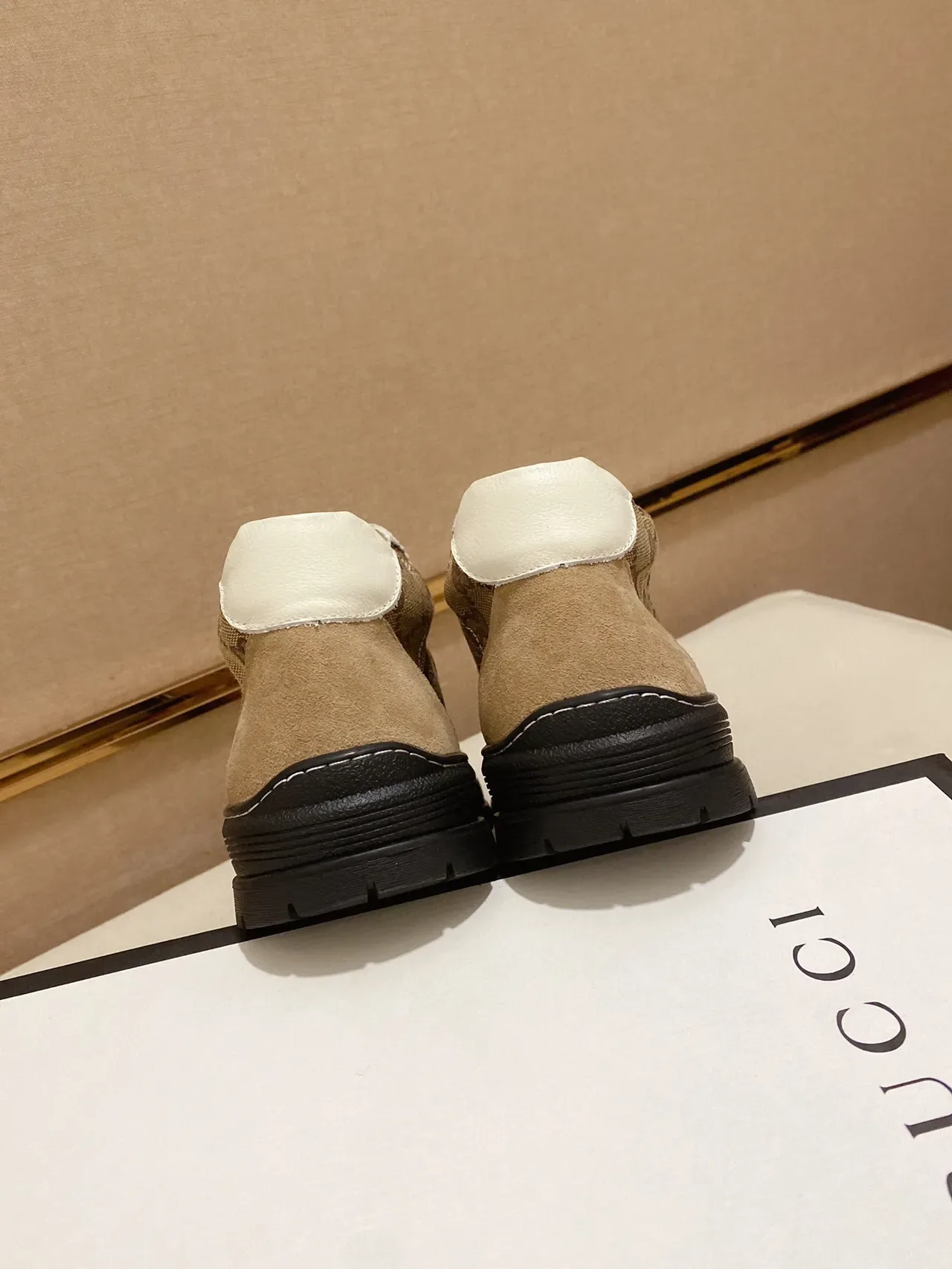 Gucci Screener Beige Canvas and Suede Web Stripe Lifestyle Sneaker 3