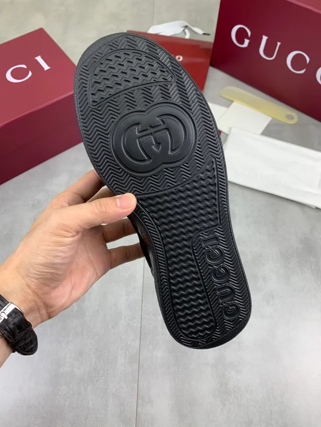 Gucci Screener Black GG Monogram Canvas Loafers 3