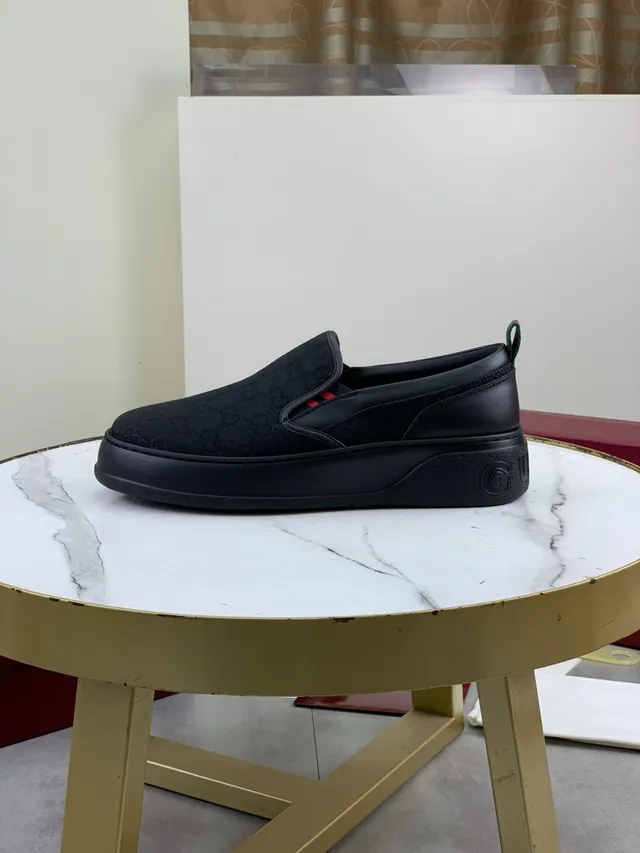 Gucci Screener Black GG Monogram Canvas Loafers 5