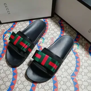 Gucci Screener 黑色 红色 绿色 Web Strap 拖鞋