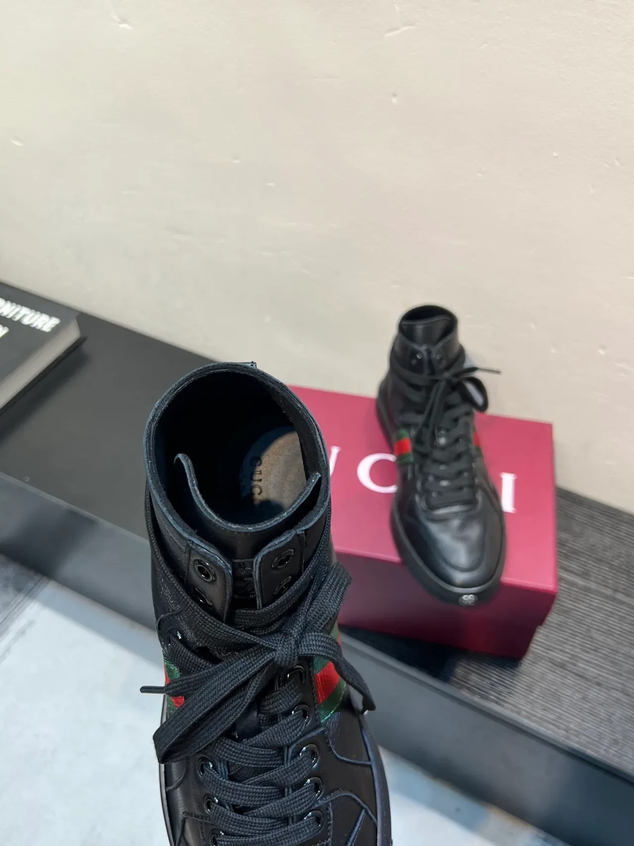 Gucci Screener Black Red Green Web Stripe sneakers lifestyle 7