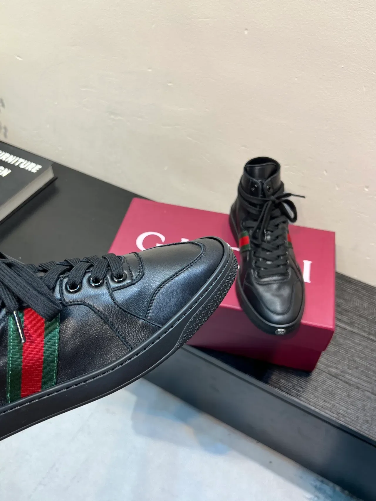 Gucci Screener Black Red Green Web Stripe sneakers lifestyle 8