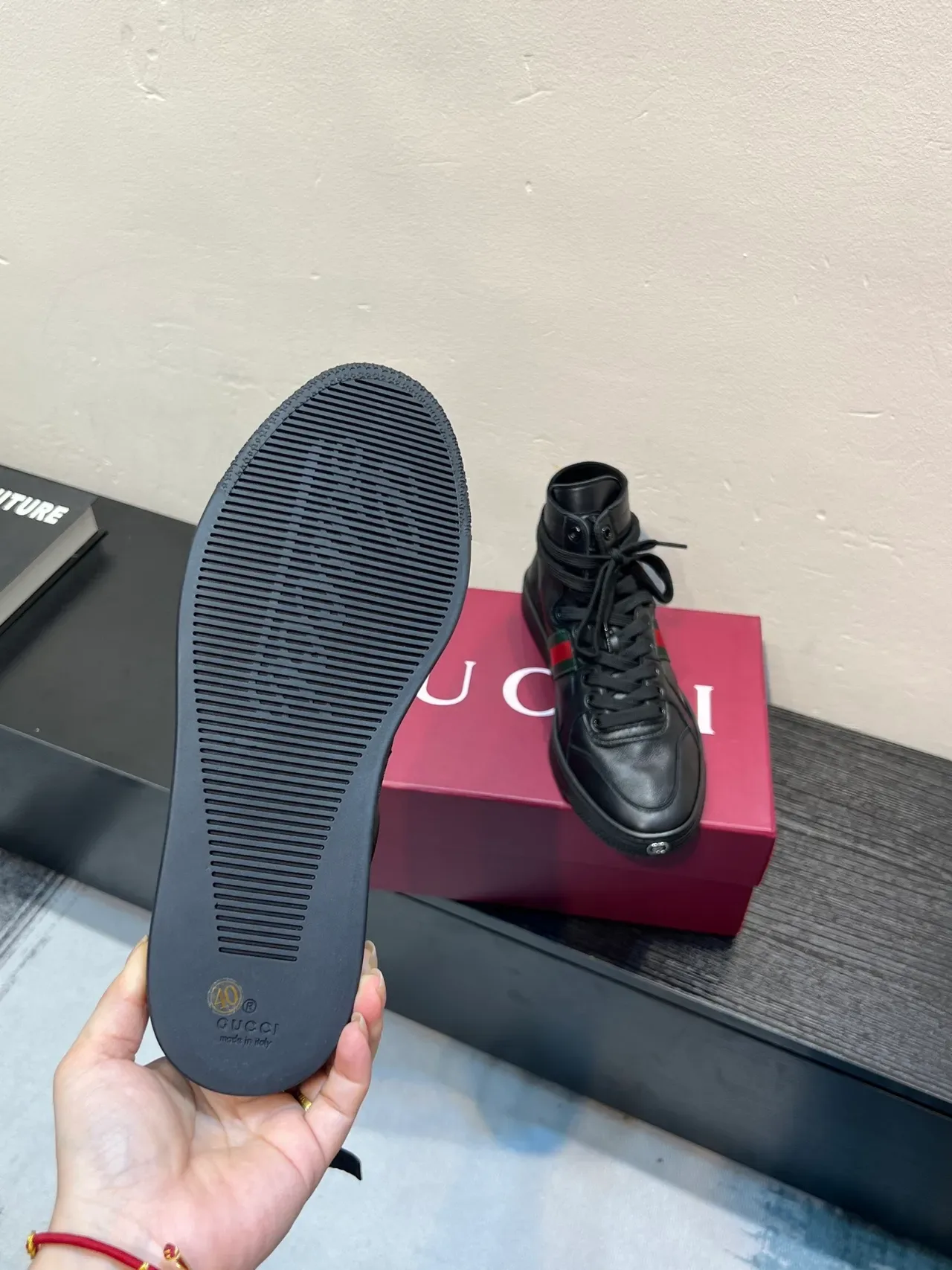 Gucci Screener Black Red Green Web Stripe sneakers lifestyle 9