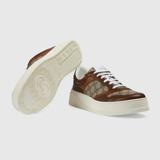 Gucci Screener marron et beige GG Monogram sneakers lifestyle 3