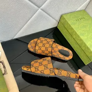 Gucci Screener GG Monogram naranja y negro Slippers