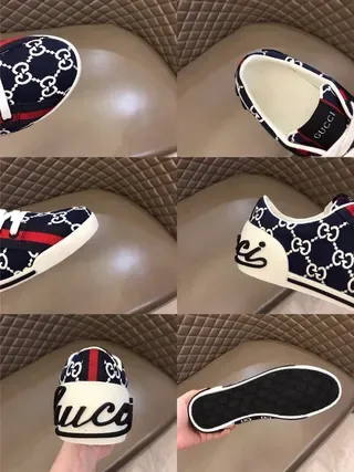 Gucci Screener Azul Marino Blanco Rojo GG Monograma Estilo de Vida Zapatillas 2