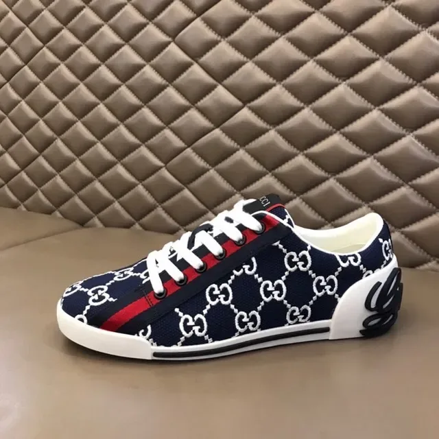 Gucci Screener Azul Marino Blanco Rojo GG Monograma Estilo de Vida Zapatillas 5