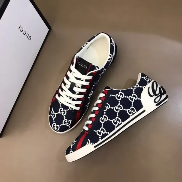 Gucci Screener Azul Marino Blanco Rojo GG Monograma Estilo de Vida Zapatillas 6