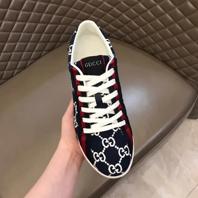 Gucci Screener Azul Marino Blanco Rojo GG Monograma Estilo de Vida Zapatillas 7