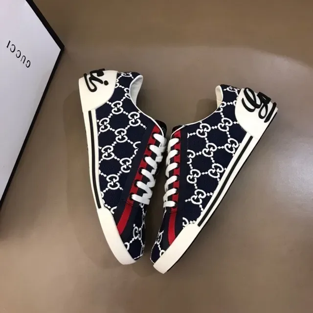 Gucci Screener Azul Marino Blanco Rojo GG Monograma Estilo de Vida Zapatillas 9