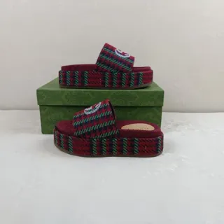 Gucci Screener a cuadros tejido de plataforma zapatillas