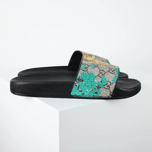 Gucci Screener 印花 GG Supreme Tiger Floral 拖鞋 3