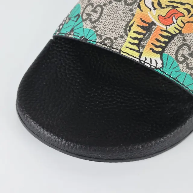Gucci Screener 印花 GG Supreme Tiger Floral 拖鞋 5