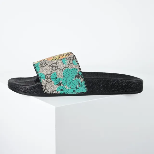 Gucci Screener 印花 GG Supreme Tiger Floral 拖鞋 9
