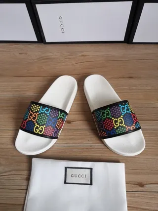 Gucci Slide Multicolor GG Monogram Strap Slippers 7