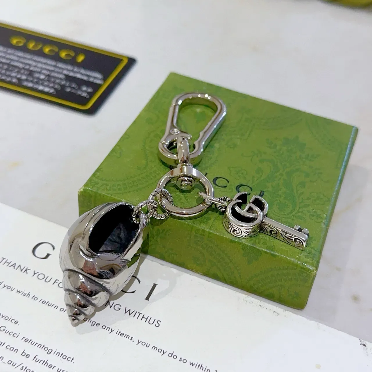 Gucci Snail Shell and Interlocking GG Key Charm Bracelet 6