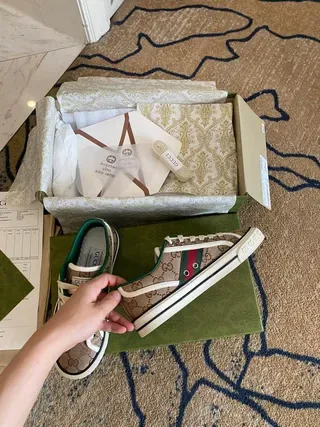 Gucci Tennis 1977 Beige GG Monogram Web Stripe Chaussures Lifestyle 5
