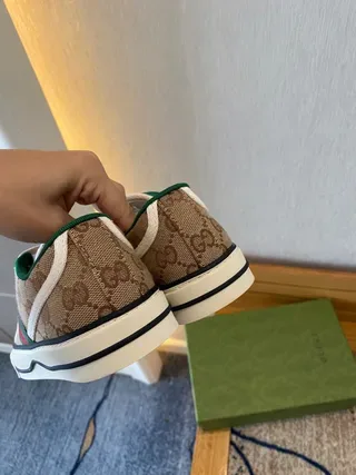 Gucci Tennis 1977 Beige GG Monogram Web Stripe Chaussures Lifestyle 7