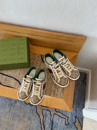 Gucci Tennis 1977 Beige GG Monogram Web Stripe Chaussures Lifestyle 9
