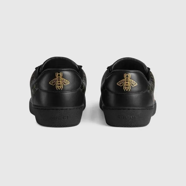 Gucci Tennis 1977 Negro y Oro Monograma Estilo de vida Zapatos 4
