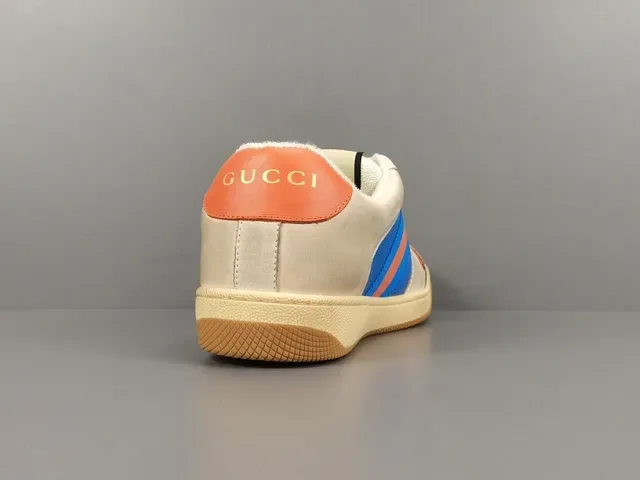 Gucci Tennis 1977 أحذية رياضية أزرق برتقالي ويب أسلوب حياة 11