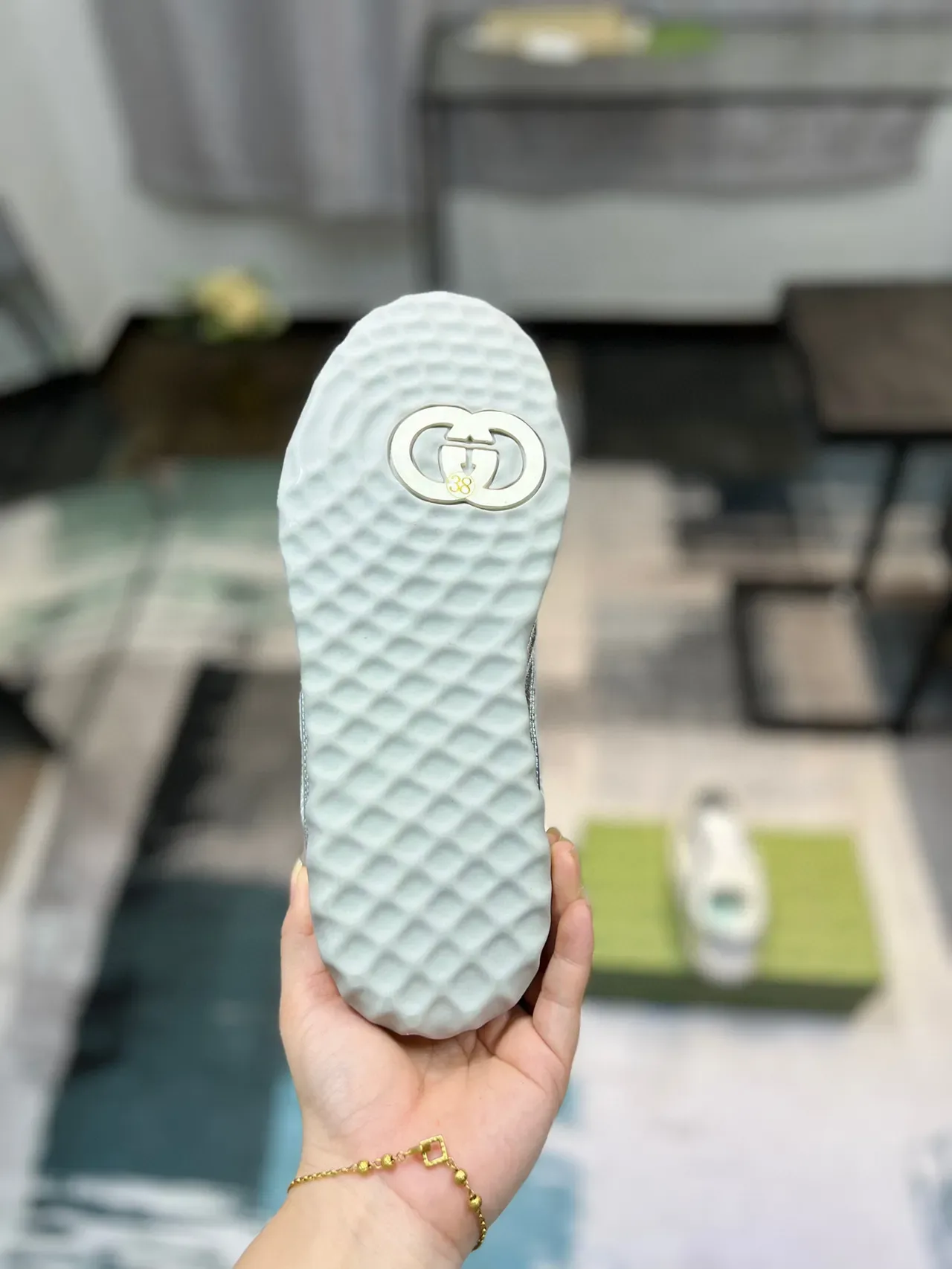 Gucci Tennis 1977 Tênis lifestyle prata metálica e branca 9