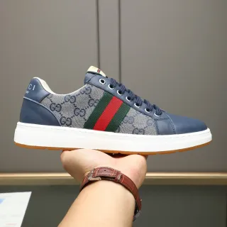 Gucci Tennis 1977 Navy & Gray GG 帆布 生活球鞋