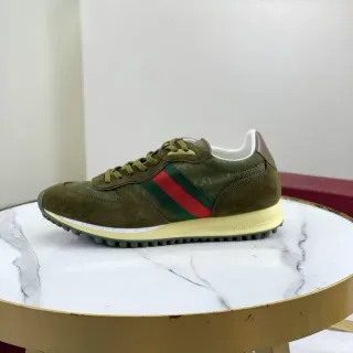 Gucci Tennis 1977 橄榄绿 Web Stripe 生活方式运动鞋
