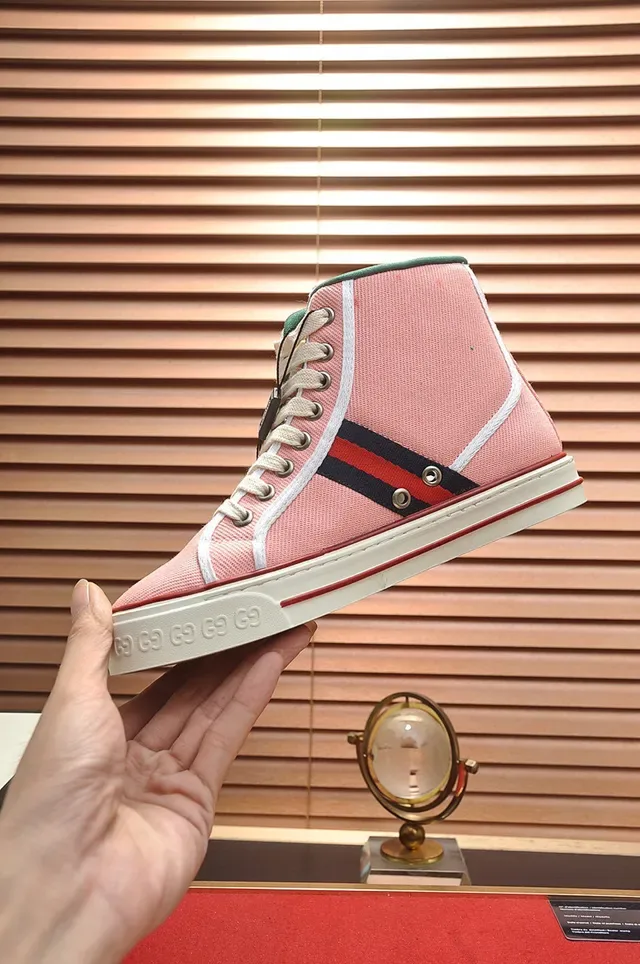 Gucci Tennis 1977 Pink Canvas High-Top Lifestyle Sneakers 7