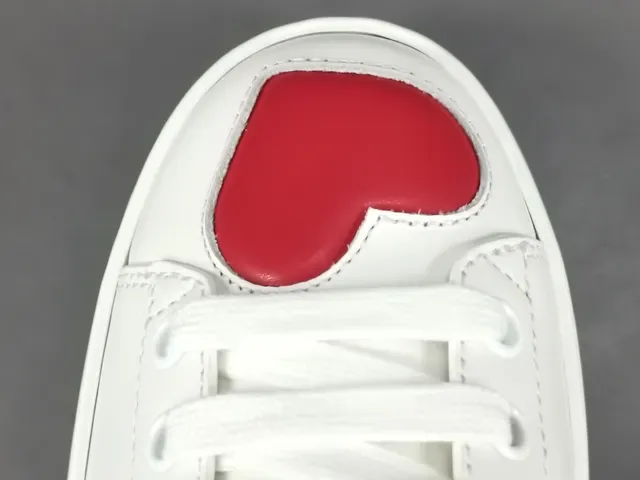 Gucci Tennis 1977 أبيض أحمر أخضر قلب أسلوب حياة حذاء رياضي 9