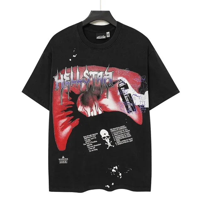 Camiseta preta Hellstar com estampa gráfica 3