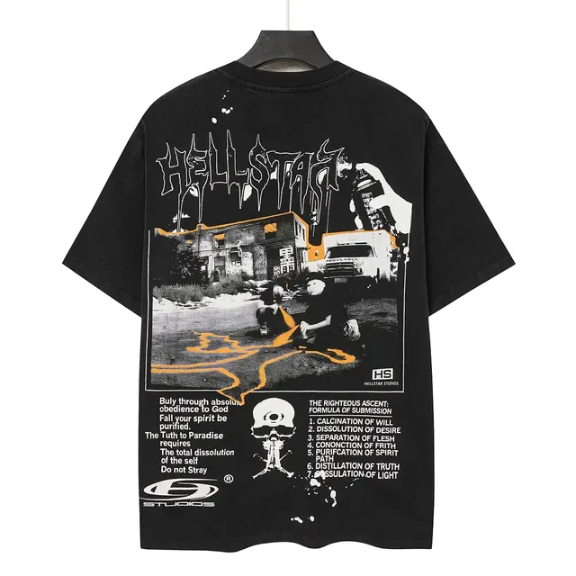 Camiseta preta Hellstar com estampa gráfica 4