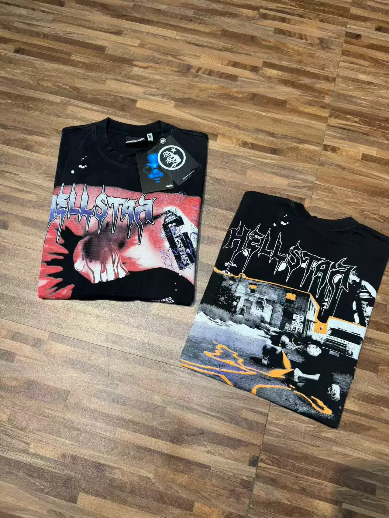 Camiseta preta Hellstar com estampa gráfica 5