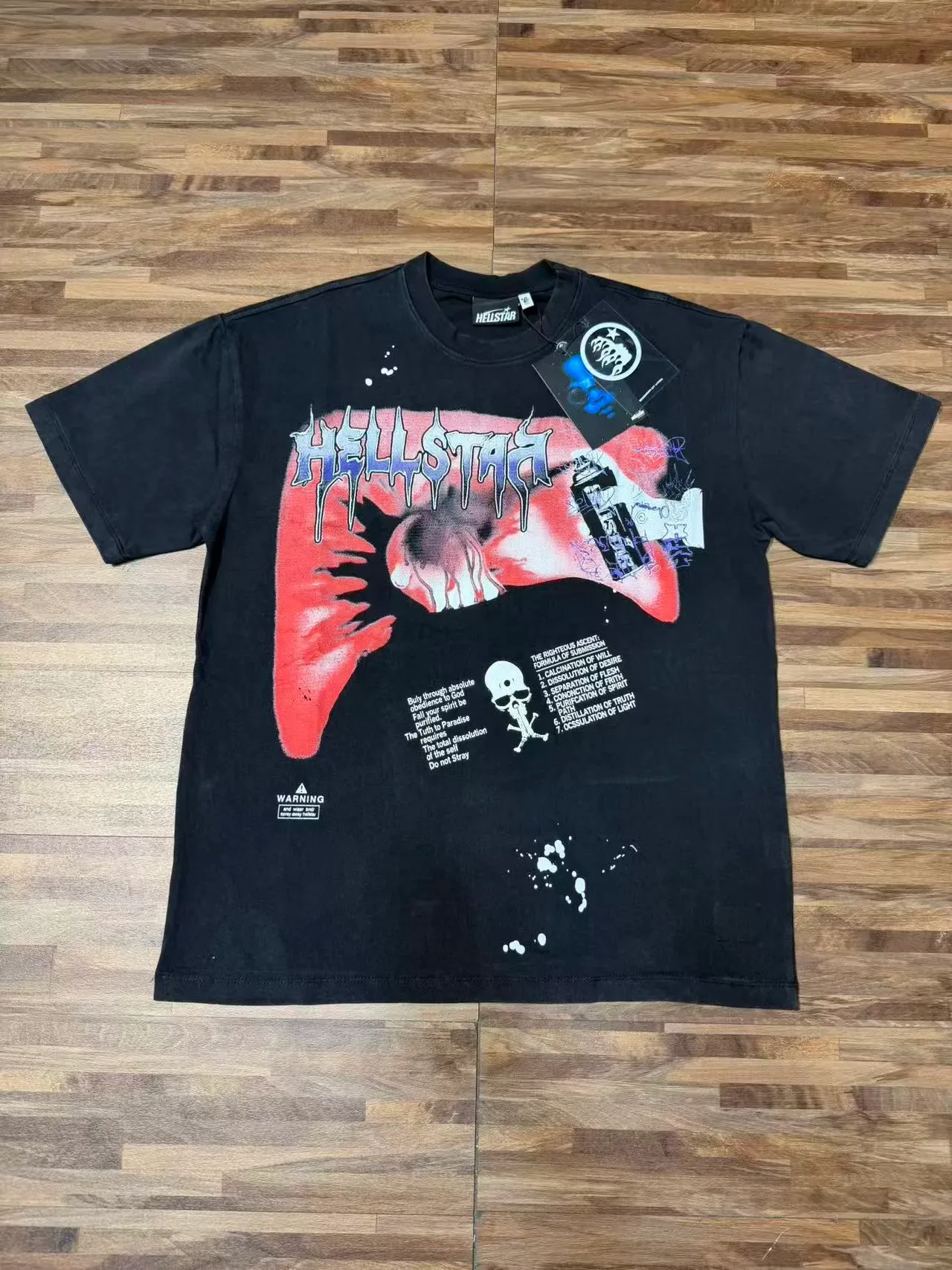 Camiseta preta Hellstar com estampa gráfica 6