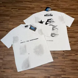 Hellstar Graphic Print Distressed Rhinestone T-Shirt