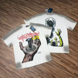 Hellstar Graphic Print Off-White Oversized T-Shirt