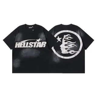 Hellstar Oversized Foil-Print Black T-Shirt
