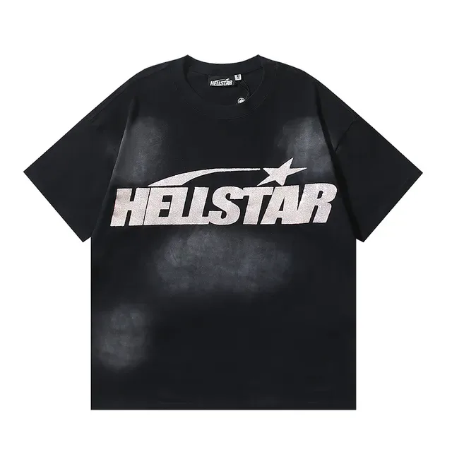 تي شيرت Hellstar أسود أوفرسايز بطباعة فويل 2