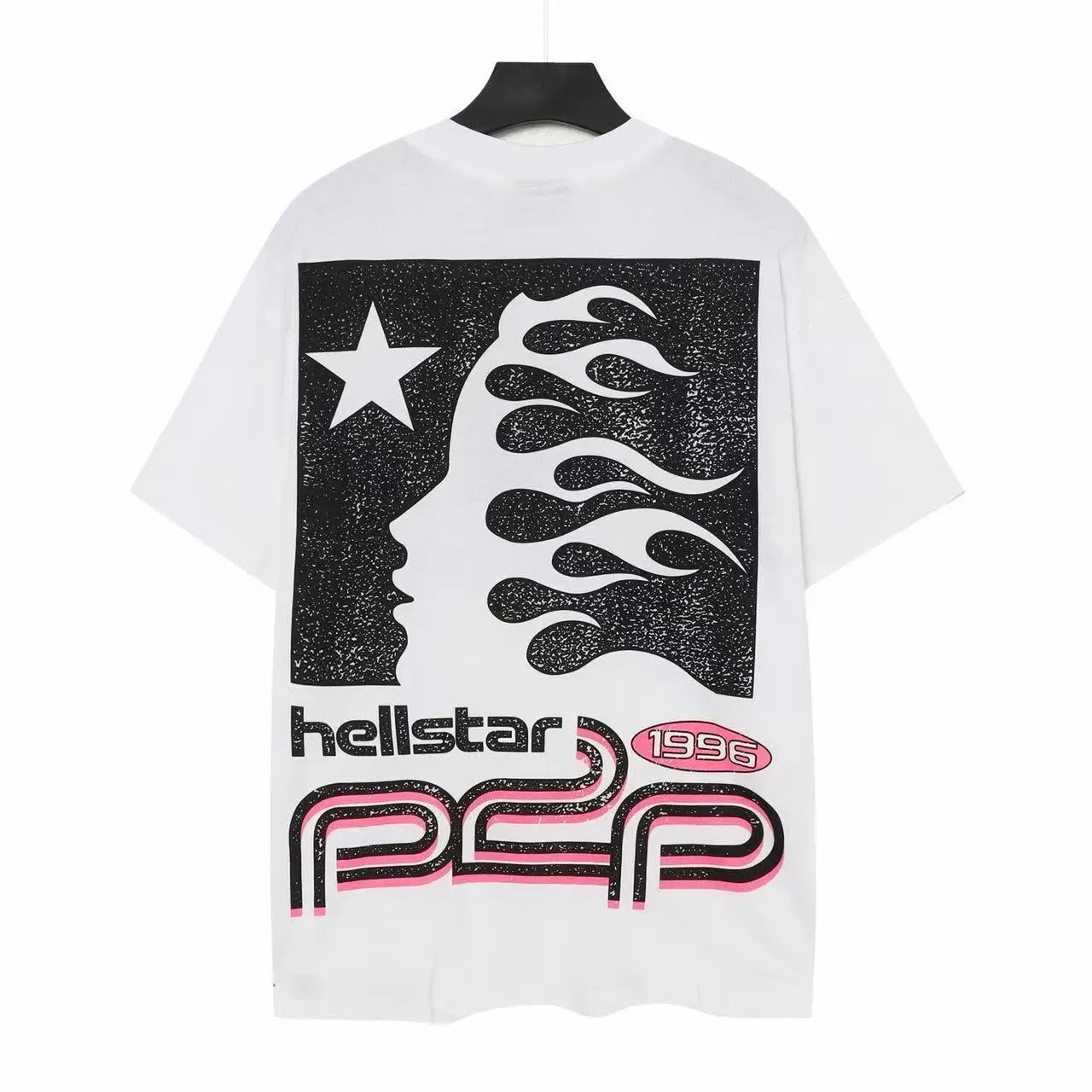 Hellstar White Pink Graphic-Print Oversized Fit T-Shirt 4