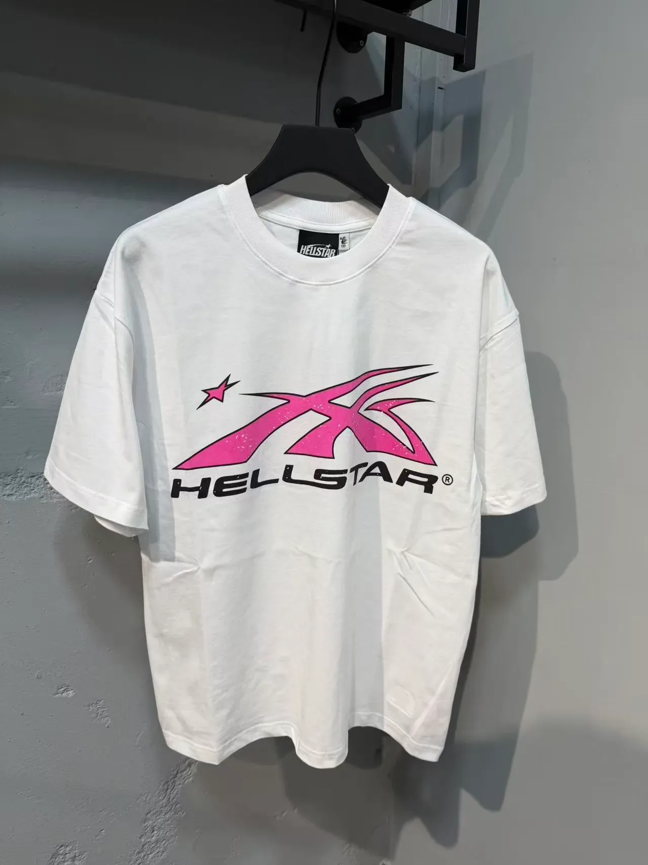 Hellstar White Pink Graphic-Print Oversized Fit T-Shirt 5