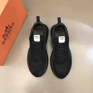 Hermès Black Mesh and Suede Lifestyle Sneakers