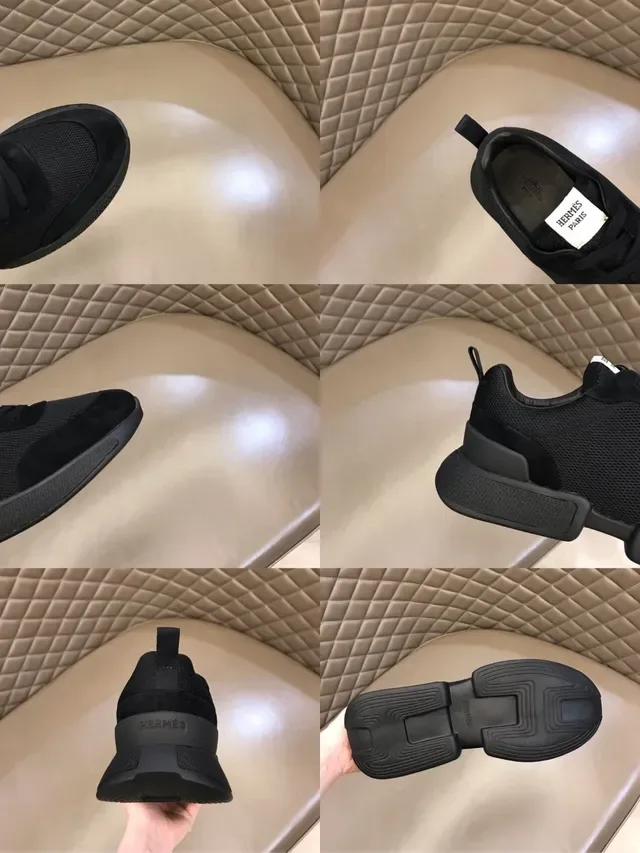 Hermès কালো মেশ এবং সুয়েড লাইফস্টাইল স্নিকার 2