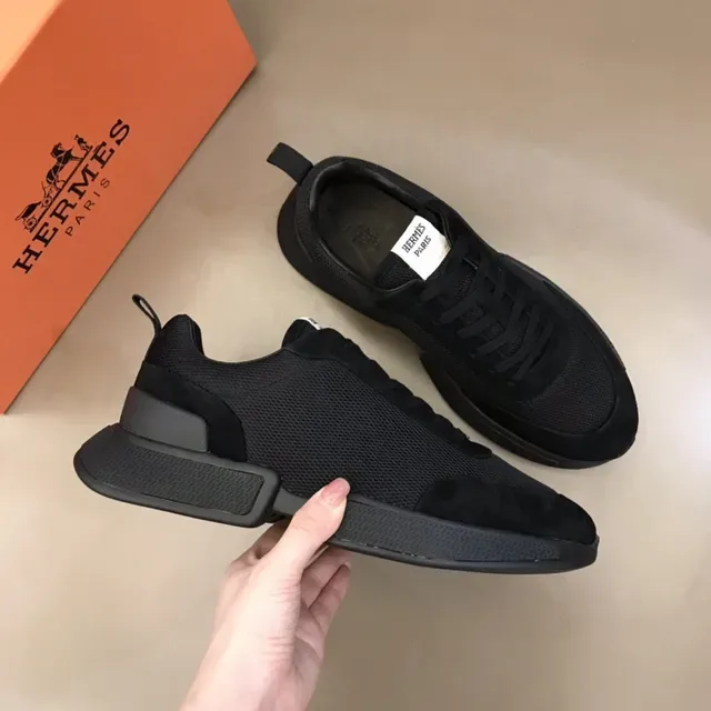 Hermès কালো মেশ এবং সুয়েড লাইফস্টাইল স্নিকার 7