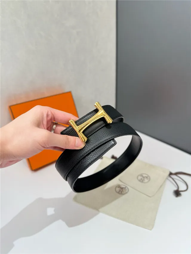 Hermès H Buckle Belt preto bege reversível couro texturizado de metal 10