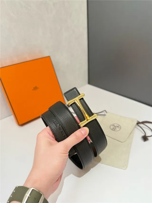 Hermès H Buckle Belt preto bege reversível couro texturizado de metal 11