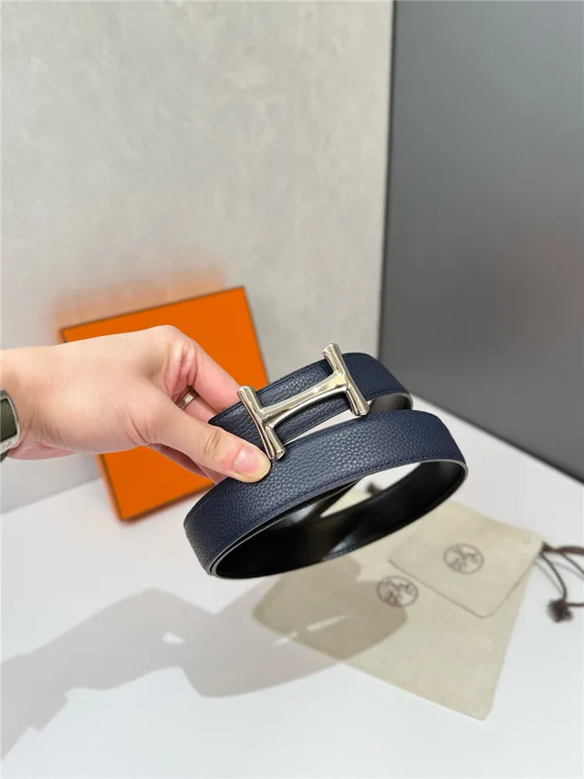 Hermès H Buckle Belt preto bege reversível couro texturizado de metal 16