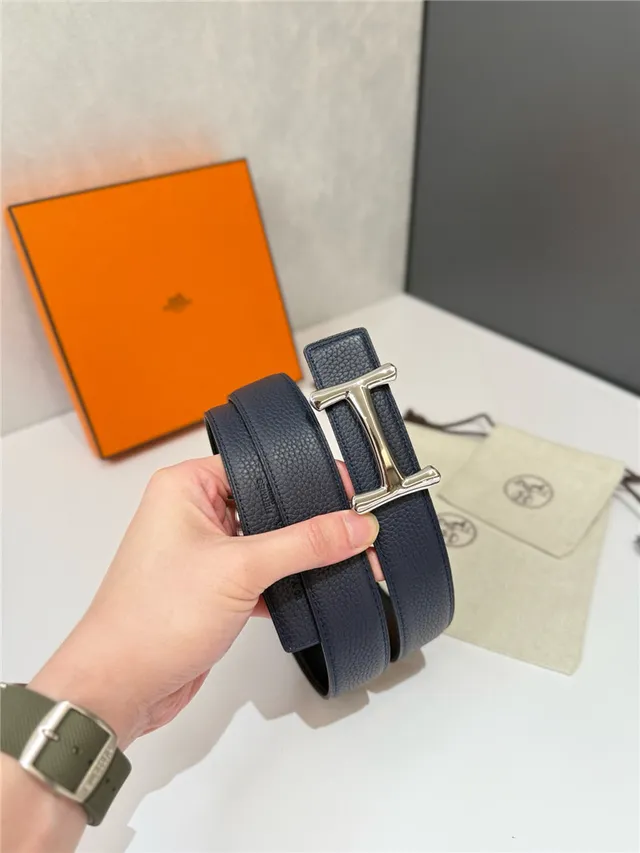 Hermès H Buckle Belt preto bege reversível couro texturizado de metal 17
